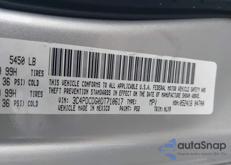 2013 Dodge Journey Crew z USA, uszkodzony, nr VIN 3C4PDCDG0DT710617